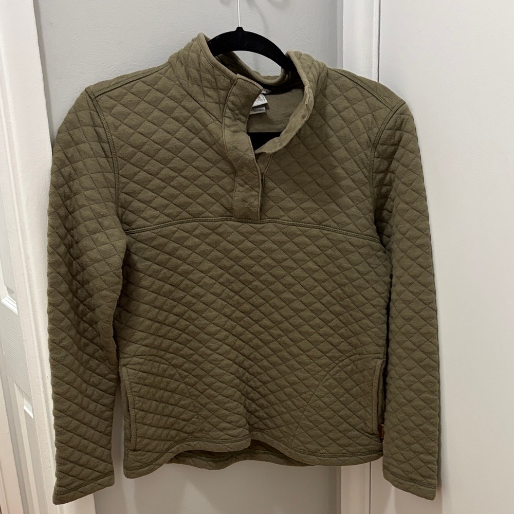 Avalanche Olive Quilted Crew Neck Sweater